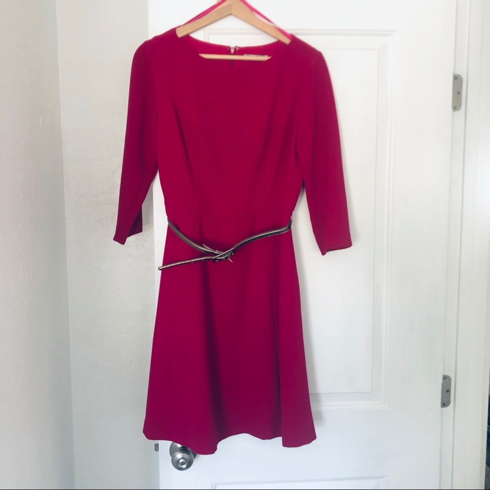 Eliza J 3/4 Sleeve fuschia dress